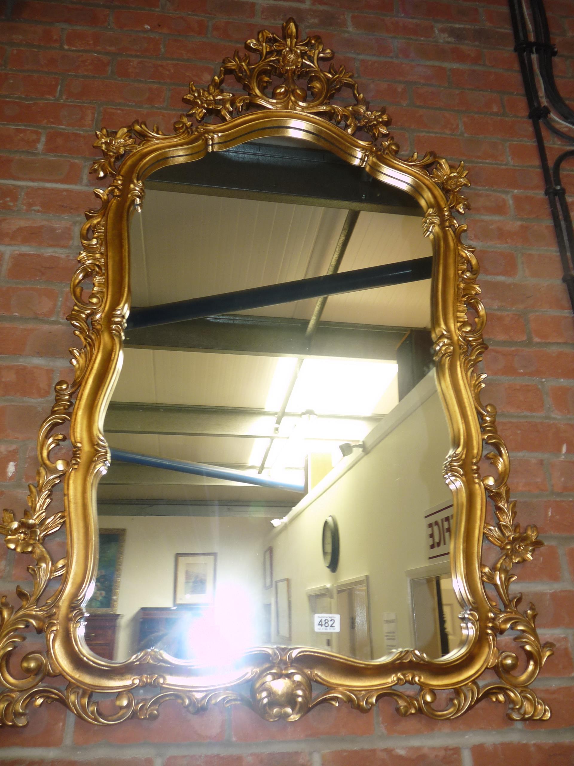 Large gilt wall mirror