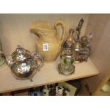 Canova jug & Electric plate & glass tea wares