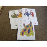 Collection of 90 R Jennings Laura Ashley drawings