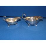 Silver gravy boat 68g and plated gravy boat
