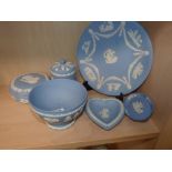 Assortment of Wedgwood blue Jasperware