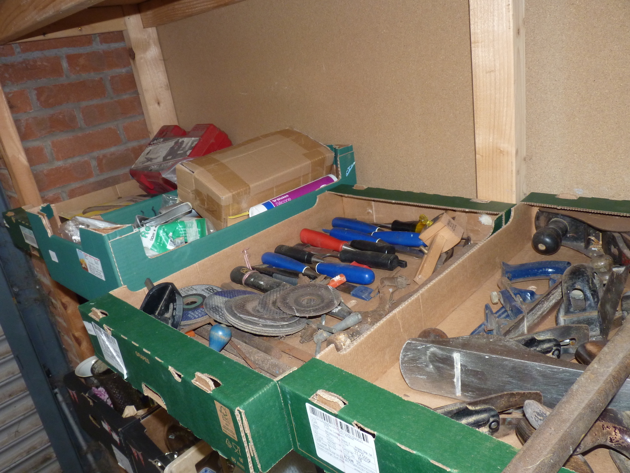 4 boxes - woodworking tools etc