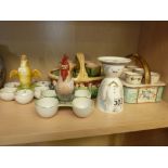 Decorative egg cup sets inc. Royal Vienna & Doulton snowman