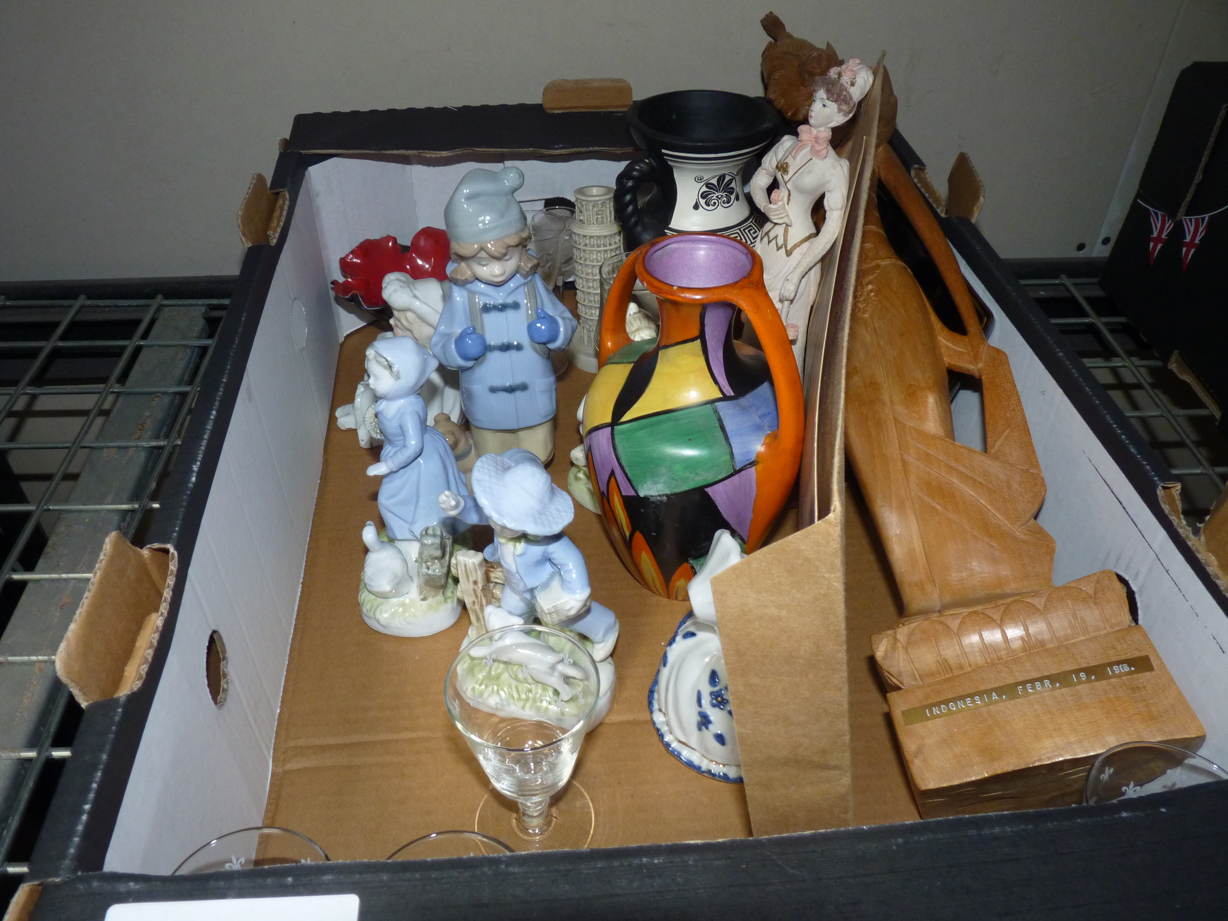 1 box of figures etc