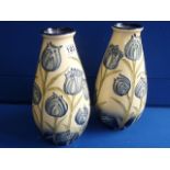 Pair of W Moorcroft style floral vases