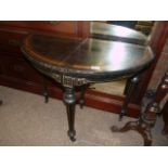 Victorian ebonised card table