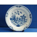 Early Blue and white plate 34cm