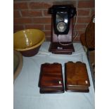 Wall mounted rotary telephone and two junction boxes