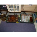 4 boxes - woodworking tools, ironmongery and glass jars