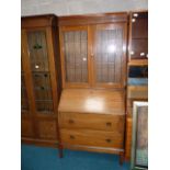 Edwardian mahogany bureau bookcase