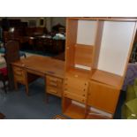 Oak desk and cabinets