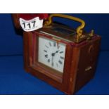 Leather cased carriage clock