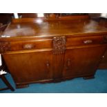 Oak sideboard, extending dining table + 4 chairs