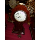 Inlaid wooden mantle clock