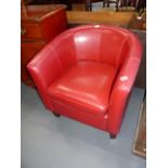 Red modern tub chair