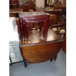 Oak drop leaf dining table and nest of tables