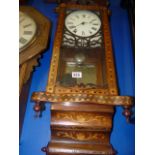 Ornate inlaid wallclock