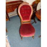 Victorian mahogany nursing chair