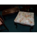 Victorian mahogany dressing stool and coffee table