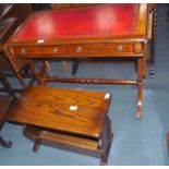 Repro mahogany sofa table and oak magazine rack