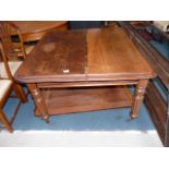 Victorian wind out extending dining table + 2 leaves