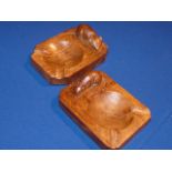 Mouseman ashtrays x 2