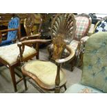 Antique mahogany and marquetry chair