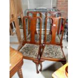 4 mahogany Queen Anne style dining chairs