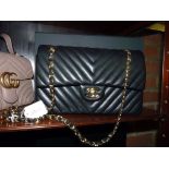 Chanel lamb skin black bag ( New ) serial number 24150955