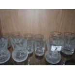 Set of cut glass and glasses