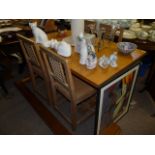 Oak leaf dining table (1.37m x 85cm) & 4 chairs