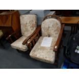 2 oak bedroom chairs
