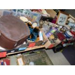 6 (Six) boxes of pottery, glass and vintage phones incl prinknashtea set