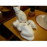 Trio of Elpa Portuguese ceramic cats