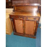 Antique rosewood chiffonier with brass decorated doors