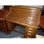 Oak roll top desk