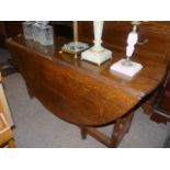 Early oak drop leaf gateleg table 1.4m