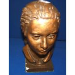 Female sculpted bust - self portrait