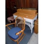 Teak armchair and painted dressing table