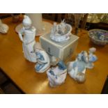 Set of six lladro and Nao figures