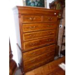 Georgian mahogany chest on chest