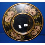 Circular floral mirror