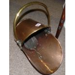 Antique Copper Coal Scuttle