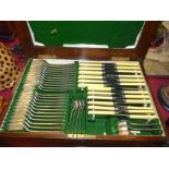 Cased JBC & S Ltd Bone handled and EPNS cutlery set