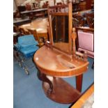 Victorian mahogany half circular dressing table