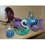 Various coloured and decorative glass