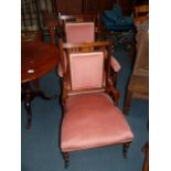 Mahogany late Victorian gentleman and ladies chair