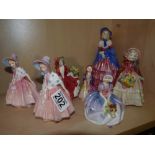 Good collection of 7 Royal Doulton ladies