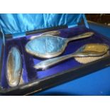 3 pce silver dressing table set