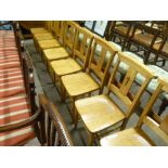 8 x chapel chairs incl marked "Deacon"